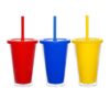 Copo Duplo Click com Tampa e Canudo 500ml Personalizado